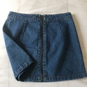 Vintage zipper back jean skirt